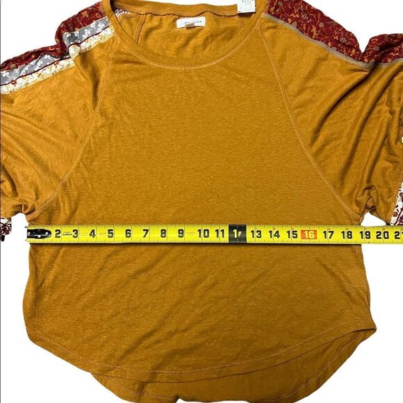 Cropped mustard yellow boho flared 3/4 sleeve autumn fall colors - Picture 5 of 15